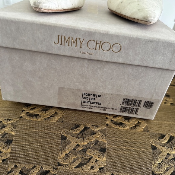 Jimmy Choo Romy 85 Cloudy Tulle w/ Glitter - White/silver Size 40 Shoes - Picture 5 of 6